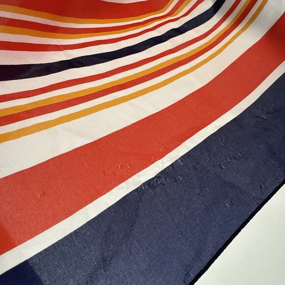 Vintage Nautical Scarf Sailor Navy Cup Red White Blue Stripe Preppy Retro 30” - Picture 14 of 15